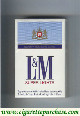 L&M Quality American Blend Super Lights cigarettes hard box
